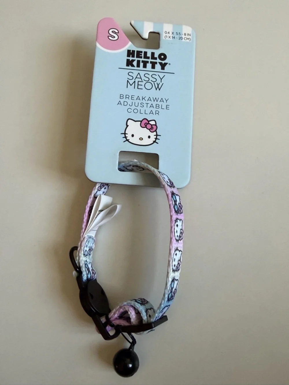 NWT Hello Kitty Pink Meow Adjustable Breakaway Collar with Bell